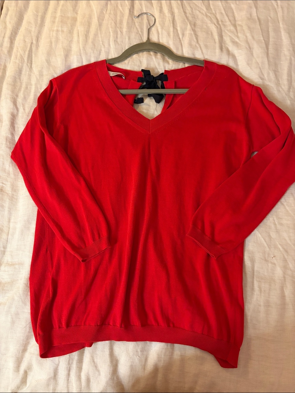 Prada Bright Red V-Neck Sweater